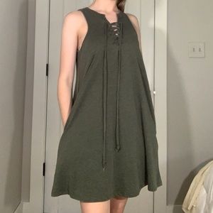 green tank midi dress